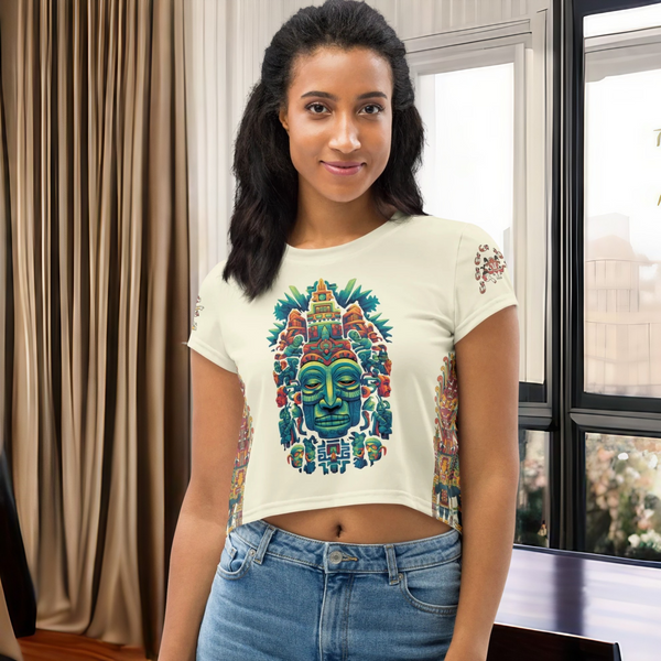 Olmec collection inspired cropped T-shirt by Cosmovisions